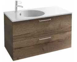 [354744] Тумба под раковину Jacob Delafon Odeon Rive Gauche 100 см, EB2524-R5-E52, цвет дуб табак, ручки хром +72570 ₽