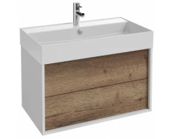 [441411] Тумба под раковину Jacob Delafon Vivienne 80 см, корпус белый глянцевый, фасад дуб табак, без ручек, EB1584-N18-E52 +56000 ₽
