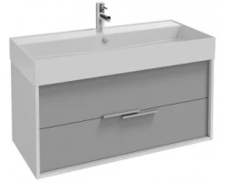 [457295] Тумба под раковину Jacob Delafon Vivienne 100 см, корпус белый глянцевый, фасад серый титан глянцевый, EB1585-N18-N21 +74930 ₽