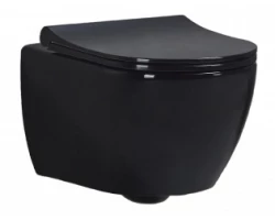 [477911] Подвесной безободковый унитаз beWash Bogen, крышка-сиденье с микролифтом, черный, 88303206 +46742 ₽