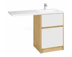 [591843] Тумба под раковину Акватон Лондри 60 см под стиральную машину, дуб сантана, белый, 1A2669K2LH0C0 +10111 ₽