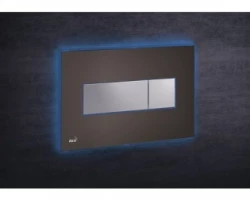 [313957] Кнопка управления AlcaPlast M1473 - AEZ111 с цветной пластиной, светящаяся кнопка коричневая, свет голубой +29641 ₽