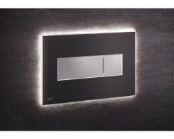 [313964] Кнопка управления AlcaPlast M1475 - AEZ110 с цветной пластиной, светящаяся кнопка черная матовая, свет белый +29641 ₽