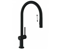 [401527] Смеситель Hansgrohe Talis M54, для кухни, с вытяжным изливом, 2 режима струи, чёрный матовый, 72800670 +51260 ₽