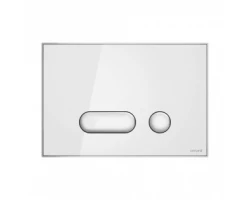 [405723] Смывная клавиша Cersanit Intera BU-INT/Whg/Gl, стеклянная, белая глянцевая +11990 ₽