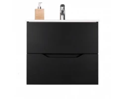 [462059] Тумба с раковиной Orange Line 60 см, подвесная, цвет чёрный матовый, Li-60Tub+Ra +25979 ₽