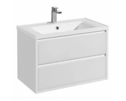 [585527] Тумба с раковиной Акватон Римини 80 см подвесная, белый глянцевый, 1A2267K3RN010 +48910 ₽