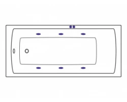 [158112] Система гидромассажа Excellent Soft: 6 форсунок midi-djet, пневматическое управление, слив-перелив +44010 ₽