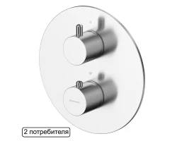 Смеситель термостат скрытого монтажа на 2 потребителя WHITECROSS Y Y1236NIB (брашированный никель) +54410 ₽