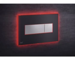 [313967] Кнопка управления AlcaPlast M1475 - AEZ113 с цветной пластиной, светящаяся кнопка черная матовая, свет красный +29641 ₽