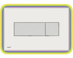 [313968] Кнопка управления AlcaPlast M1470-AEZ114 с цветной пластиной, светящаяся кнопка белая, свет радуга +40462 ₽