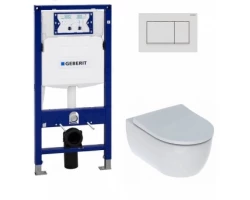 [365555] Инсталляция Geberit с безободковым унитазом Geberit iCon, 500.300.01.I, сиденье микролифт, комплект Идеальная пара +54945 ₽