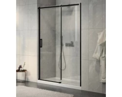 [420719] Душевая дверь Jacob Delafon Contra E22C140-BL, 140 х 195 см, стекло прозрачное, профиль чёрный +48940 ₽