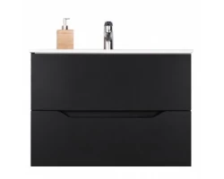 [462063] Тумба с раковиной Orange Line 80 см, подвесная, цвет чёрный матовый, Li-80Tub+Ra +29429 ₽