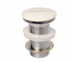 [609891] Донный клапан Montebianco SV-001 для раковины, click-clack, без перелива, белый, 40001 +3300 ₽