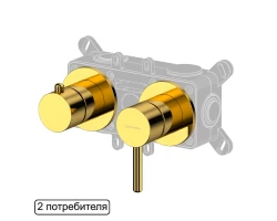 Смеситель скрытого монтажа на 2 потребителя WHITECROSS Y Y1242GL (золото) +32488 ₽