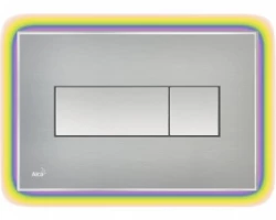 [313969] Кнопка управления AlcaPlast M1471 - R с цветной пластиной, светящаяся кнопка сталь матовая, свет радуга +40462 ₽