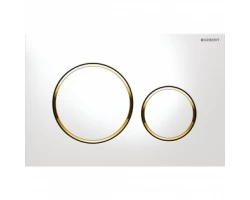[463595] Кнопка смыва Geberit Sigma Type 20 115.882.KK.1, панель и кнопки - белый, кольца - позолота +14821 ₽