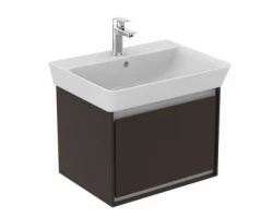[465475] Тумба под раковину Ideal Standard Connect Air Cube 60 см, подвесная, темно-коричневый матовый, белый матовый, E0846VY +65219 ₽