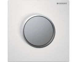 [475911] Ручной пневмопривод Geberit Type 10 для писсуара, клавиша и кольцо - хром матовый, панель - белая, 116.015.KL.1 +25776 ₽