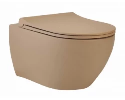 [477923] Подвесной безободковый унитаз beWash Bogen, крышка-сиденье с микролифтом, латте, 88303273 +54029 ₽
