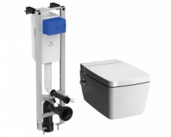 [547259] Инсталляция Ideal Standard узкая с безободковым унитазом Vitra Metropole 7672B003-1687 с функцией биде и сиденьем микро +70370 ₽