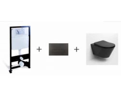 [549863] Инсталляция Boheme, кнопка черный, с унитазом Boheme Bello, сиденье микролифт, комплект, черный матовый, 666/664-B/971- +49633 ₽