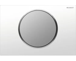 [81555] Клавиша Geberit Sigma Type 10 115.758.KL.5, одинарный смыв, рамка-белая/кнопка-матовый хром/кольцо-матовый хром +13990 ₽