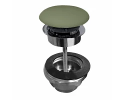 [631273] Донный клапан Kerasan клик-клак, универсальный, крышка керамика, цвет зеленый мох, 923311 +6980 ₽