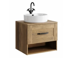 [655348] Тумба под раковину Aqwella Craft 60 см подвесная, белый дуб балтийский, CRF0106DB +12555 ₽