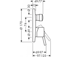 [113528] Смеситель Hansgrohe Talis S для ванны и душа, хром, 32475000 +18180 ₽