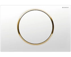 [184680] Клавиша Geberit Sigma Type 10 115.758.KK.5, одинарный смыв, рамка-белая/кнопка-белая/кольцо-золото +8813 ₽