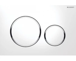 [184701] Клавиша Geberit Sigma Type 20 115.882.KJ.1 рамка и кнопки: белые, обод: хром глянцевый, двойной смыв +8813 ₽