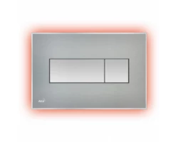 [313951] Кнопка управления AlcaPlast M1471 - AEZ113 с цветной пластиной, светящаяся кнопка сталь матовая, свет красный +29641 ₽