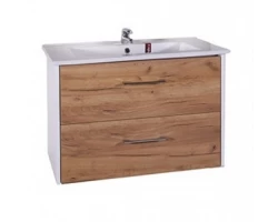 [333339] Тумба под раковину АСБ-Мебель Лира 85 см подвесная, белый, дуб золотой +19812 ₽