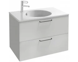 [354710] Тумба под раковину Jacob Delafon Odeon Rive Gauche 80 см, EB2522-R9-N18, цвет белый, ручки черные +64680 ₽