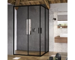 [450435] Душевой уголок Ravak Blix BLSRV2K+BLSRV2K, 120 х 120 см, профиль чёрный, витраж транспарент, X1XMG0300Z1/X1XMG0300Z1 +76860 ₽