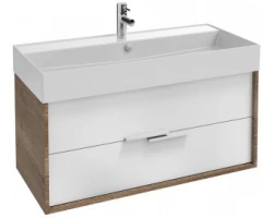 [452235] Тумба под раковину Jacob Delafon Vivienne 100 см, корпус дуб табак, фасад белый глянцевый лак, EB1585-E52-G1C +74930 ₽