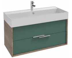 [457115] Тумба под раковину Jacob Delafon Vivienne 100 см, корпус дуб табак, фасад эвкалипт глянцевый, ручки хром, EB1508-E52-G1 +80460 ₽