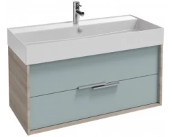 [457127] Тумба под раковину Jacob Delafon Vivienne 100 см, корпус серый дуб, фасад голубой шторм сатин, ручки хром, EB1508-E71-S +80460 ₽