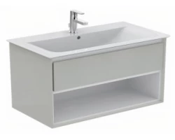 [461259] Тумба под раковину Ideal Standard Connect Air 100 см, подвесная, светло-серый глянцевый, белый матовый, E0828EQ +87473 ₽