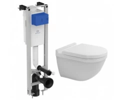[522307] Инсталляция Ideal Standard узкая с унитазом Duravit Starсk 3 45270900A1, сиденье микролифт, комплект Santehnica.ru +59048 ₽