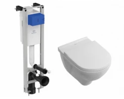 [548871] Инсталляция Ideal Standard узкая c унитазом Villeroy&Boch O.novo 5660H101, подвесной, сиденье микролифт, комплект Sante +40310 ₽