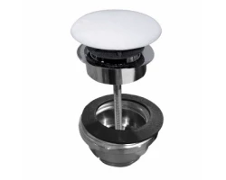 [630718] Донный клапан Kerasan клик-клак, универсальный, крышка керамика, цвет белый матовый, 923330 +6980 ₽