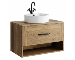 [655351] Тумба под раковину Aqwella Craft 80 см подвесная, белый дуб балтийский, CRF0108DB +14366 ₽