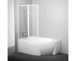 [308587] Шторка для ванны Ravak VSK2 Rosa 150, левая/правая, профиль белый, витраж транспарент, 76L80100Z1/76P80100Z1 +53370 ₽