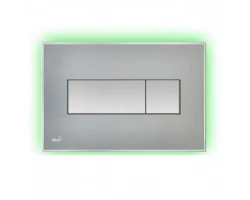 [313950] Кнопка управления AlcaPlast M1471-AEZ112 с цветной пластиной, светящаяся кнопка сталь матовая, свет зеленый +29641 ₽