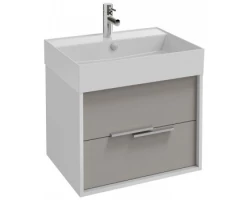 [453243] Тумба под раковину Jacob Delafon Vivienne 60 см, корпус белый глянцевый, фасад серый титан глянцевый, без ручек, EB1583 +60740 ₽