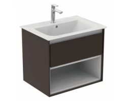 [461115] Тумба под раковину Ideal Standard Connect Air 60 см, подвесная, темно-коричневый матовый, белый матовый, E0826VY +71391 ₽