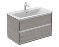 [461199] Тумба под раковину Ideal Standard Connect Air 80 см, подвесная, светло-серое дерево, белый матовый, E0819PS +104446 ₽